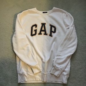 White GAP Logo Graphic Crewneck Sweatshirt